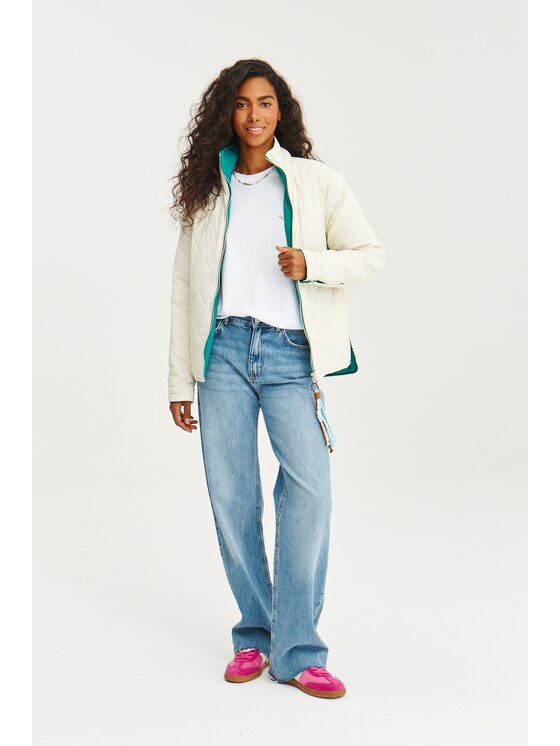 NAOKO NAOKO Bunda pro přechodné období Poppy Ocean Wave Tyrkysová Regular Fit