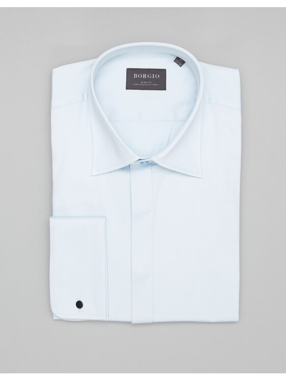 Borgio Borgio Koszula mozza Błękitny Slim Fit