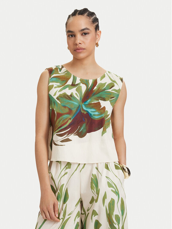 ACCESS FASHION Top 63-2078-0250 Kremowy Regular Fit