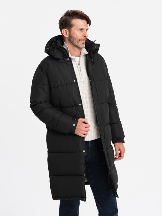 Ombre Ombre Vatovaná bunda OM-JALJ-0190 Černá Regular Fit