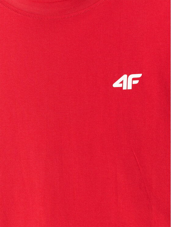 4F 4F T-Shirt BASIC+ Czerwony Regular Fit