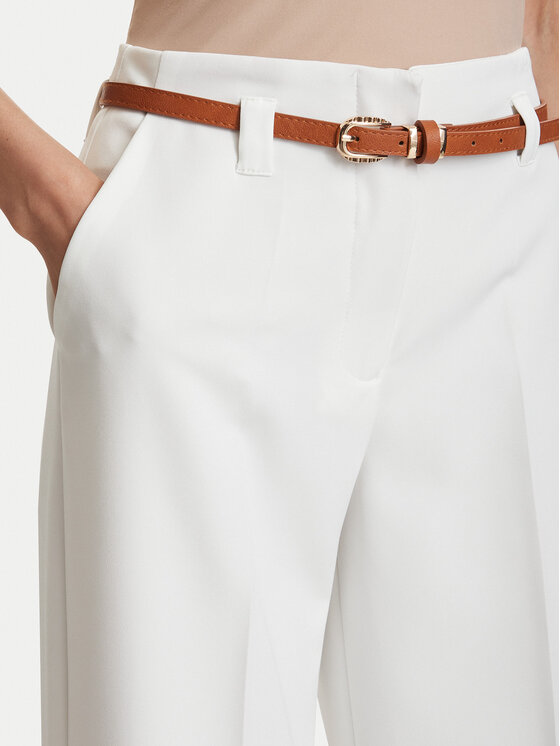 ACCESS FASHION ACCESS FASHION Spodnie materiałowe 63-5021-135 Biały Regular Fit