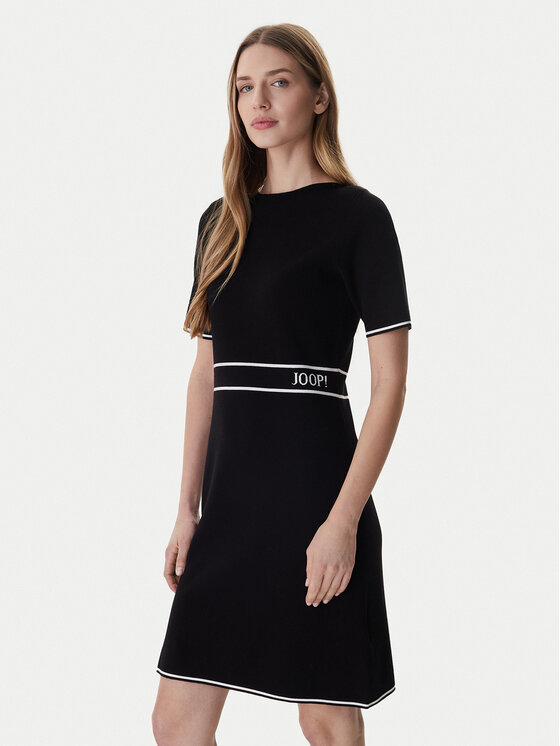 JOOP! JOOP! Kootud kleit Kirla 10018002 Must Regular Fit