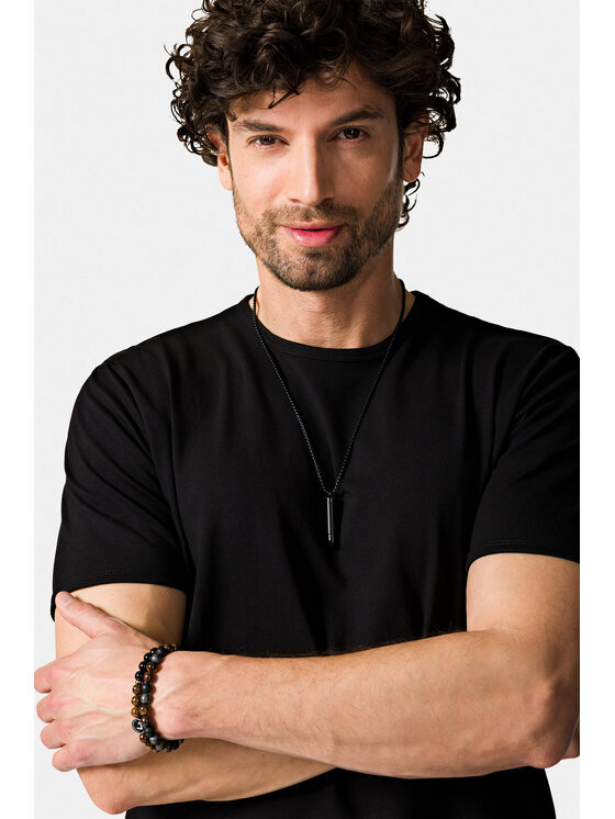 Lancerto Lancerto T-Shirt Zane TS073123000054 Czarny Regular Fit