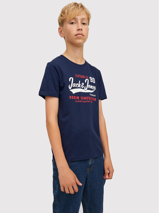 T-shirt Logo 12213081 Blu scuro Regular Fit