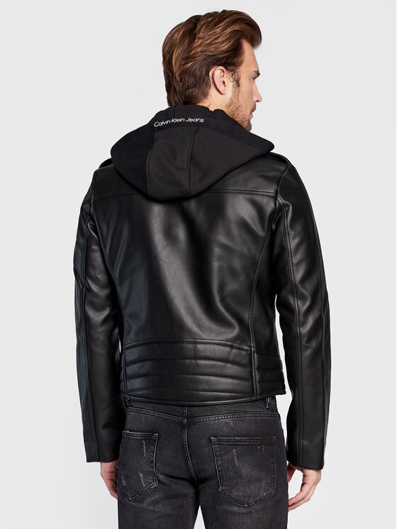Calvin Klein Jeans Calvin Klein Jeans Bunda z imitácie kože J30J322301 Čierna Regular Fit
