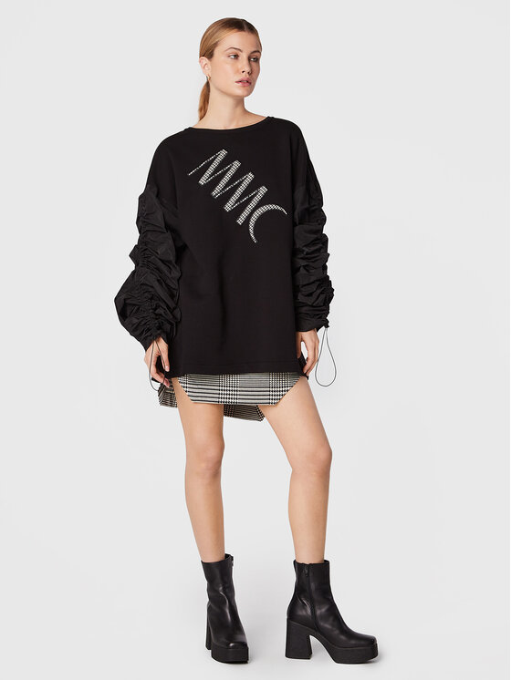 Felpa 4 Nero Relaxed Fit