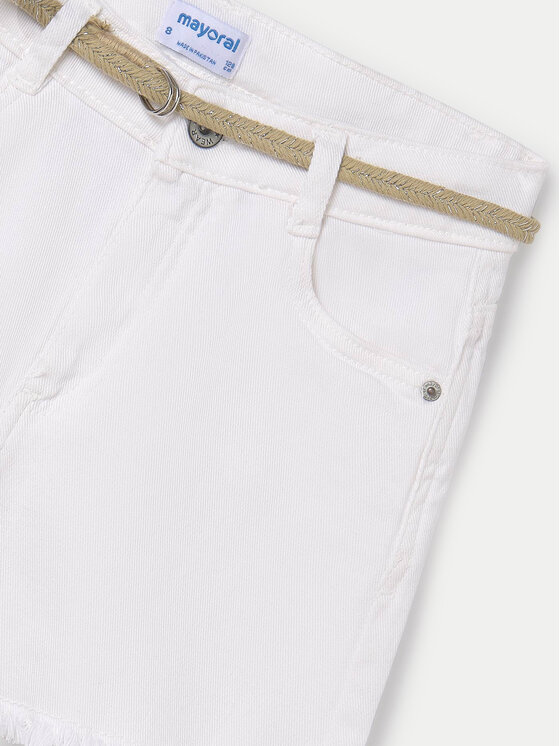 Mayoral Mayoral Pantalon scurți din material 275 Alb Regular Fit