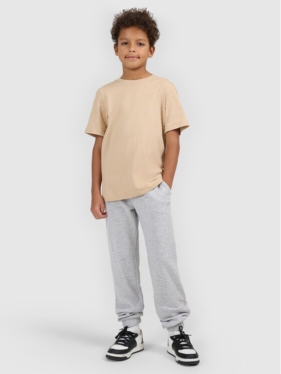 4F 4F T-Shirt BASIC+ Beżowy Regular Fit