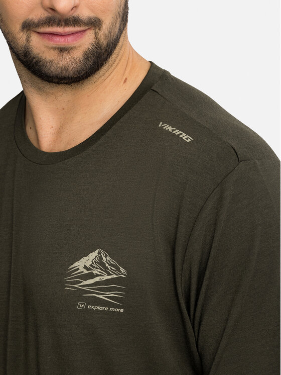 Viking Viking T-Shirt Lenta Bamboo Light Man Zielony ciemny Regular Fit