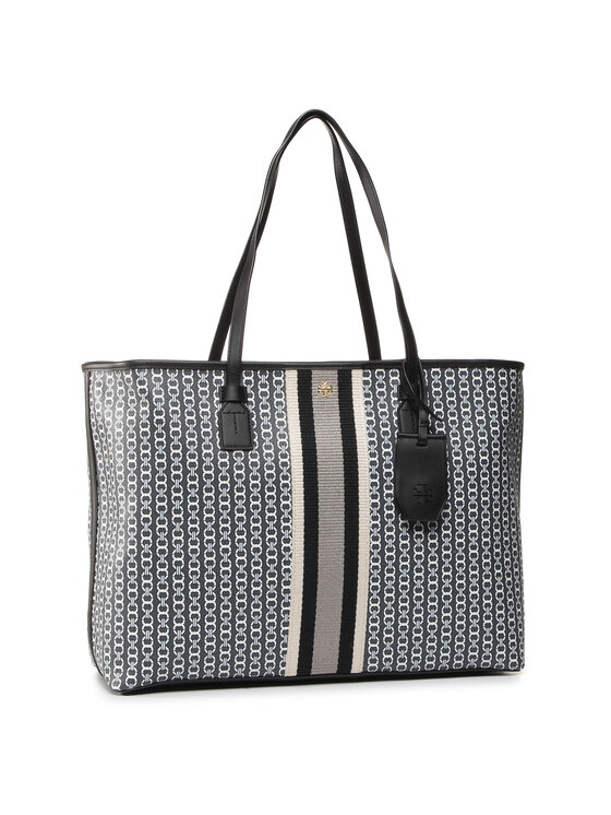 Tory Burch Handtasche Gemini Link Canvas Top Zip Tote 58450 Grau Modivo