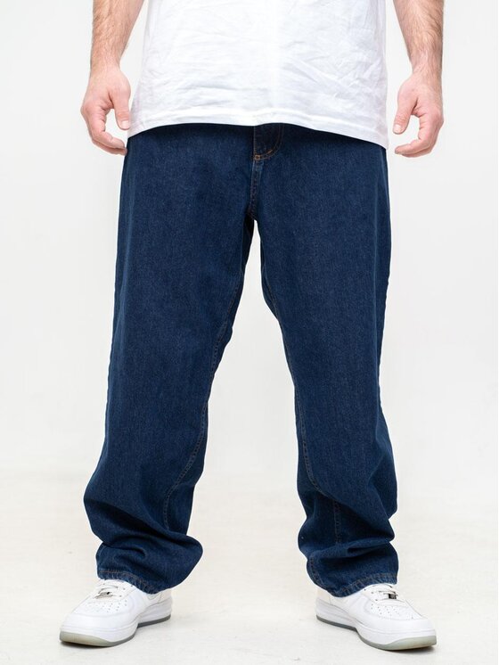 Metoda Sport Metoda Sport Jeansy Szerokie Spodnie Jeansowe Baggy Męskie Ciemne Niebieskie Metoda Sport Laur Pocket XL Niebieski Regular Fit