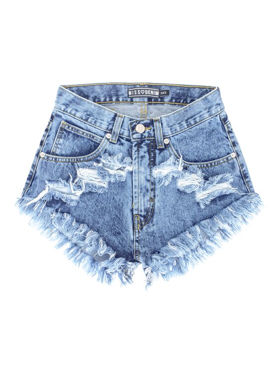 MissDenim MissDenim Džínsové šortky High Waist Modrá Regular Fit