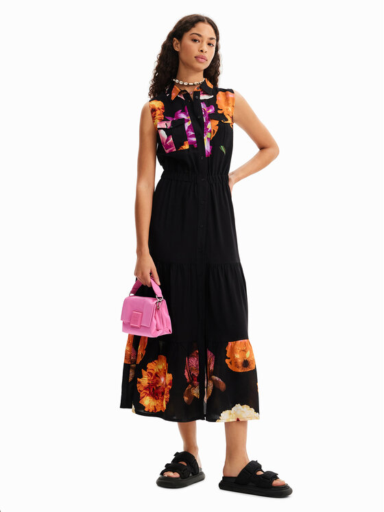 Desigual Desigual Ikdienas kleita Suiza-Lacroix 23SWVW77 Melns Regular Fit