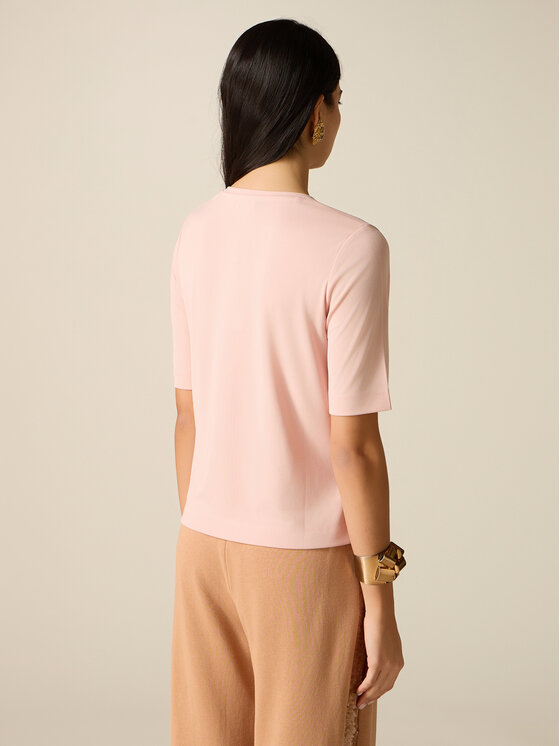 Oltre Oltre T-Shirt G075J004532N006 Różowy Regular Fit