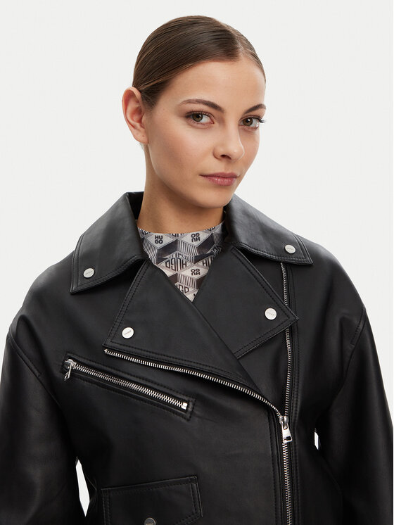 HUGO HUGO Biker dzseki Laridas 50533803 Fekete Regular Fit