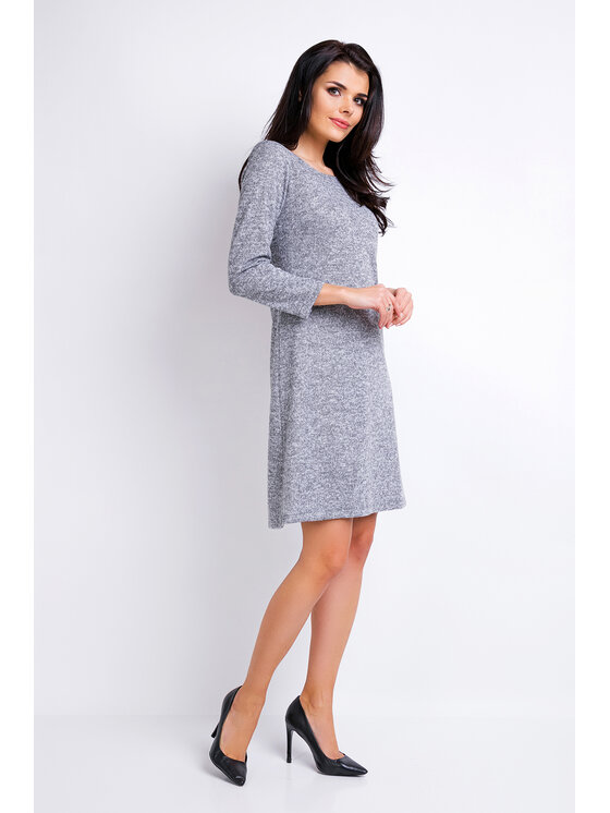 Awama Awama Vestito di maglia A162 Grigio Basic Fit