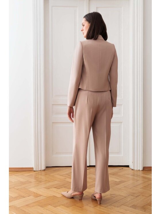 EMOI EMOI Marynarka Krótka dwurzędowa Beżowy Feminine Fit