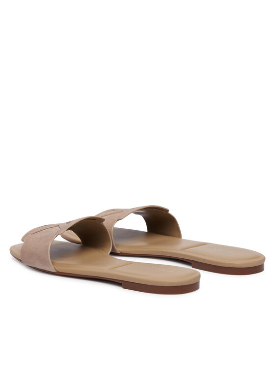Calvin Klein Calvin Klein Παντόφλες Square Flat Sndl Embl Suede HW0HW03055 Μπεζ
