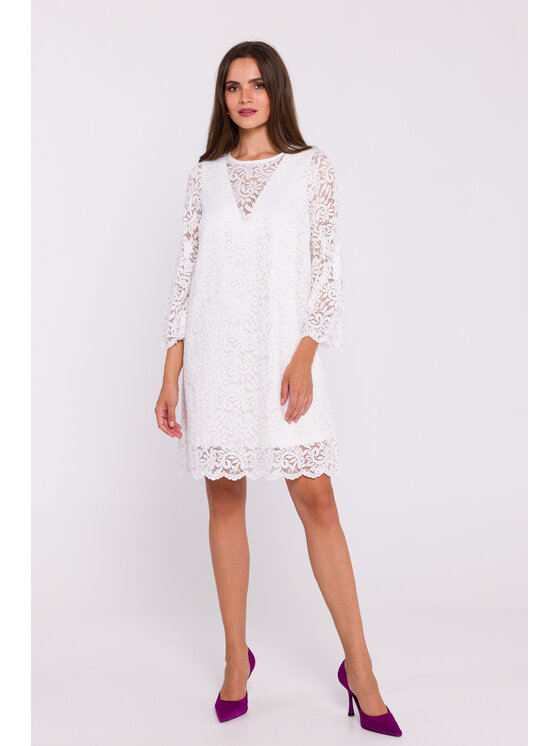 Stylove Stylove Sukienka wieczorowa s380 Kremowy Ladies Fit