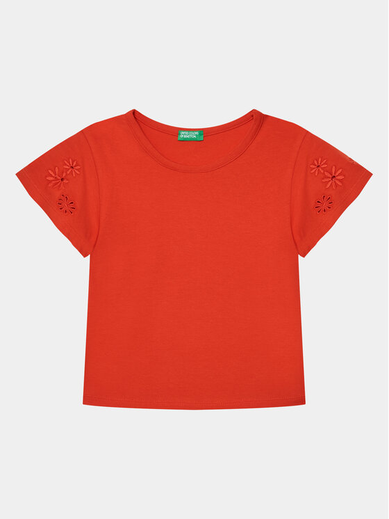 United Colors Of Benetton United Colors Of Benetton Тишърт 3P4ZC10I4 Червен Slim Fit