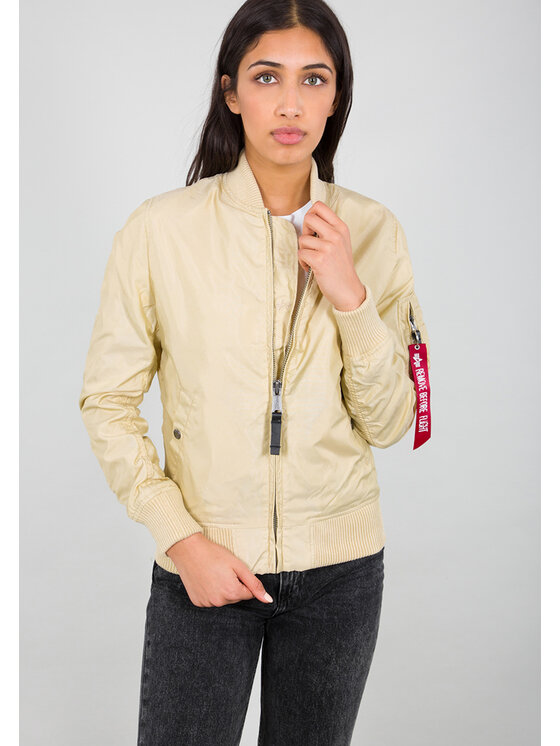 Alpha Industries Alpha Industries Kurtka bomber MA-1 TT Two Tone Bomber Jacket Women Beżowy Slim Fit