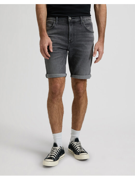 Lee Lee Szorty jeansowe 5 POCKET SHORT Szary Straight Leg