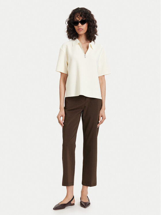 Maryley Maryley Текстилни панталони 26EB527/06MO Тъмнокафяв Regular Fit