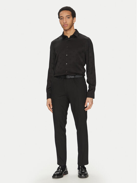 HUGO HUGO Ing Elisha02 50539726 Fekete Extra Slim Fit