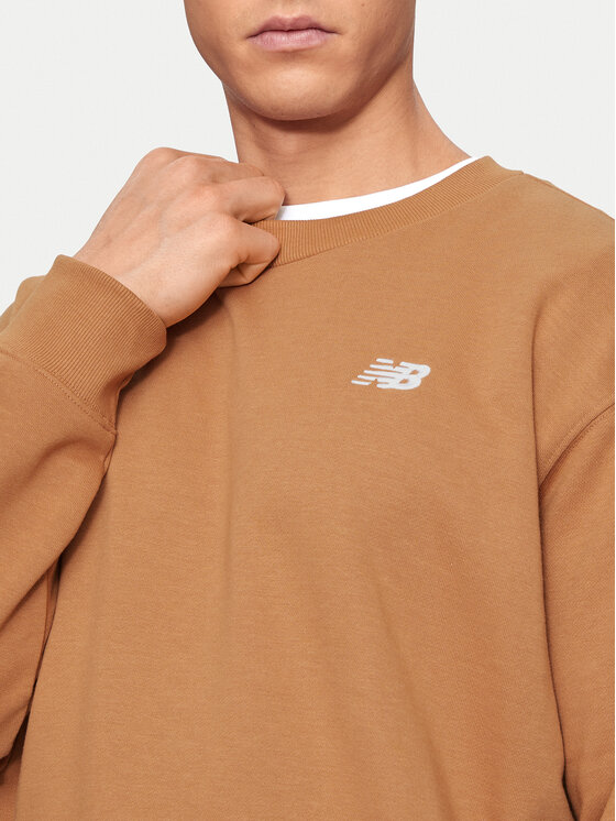New Balance New Balance Majica dugih rukava Small Logo MT41507 Smeđa Relaxed Fit