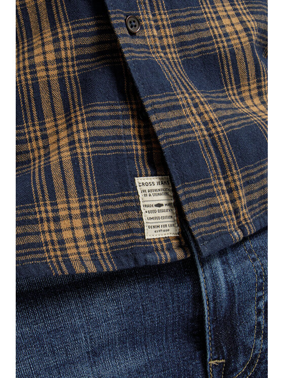 Cross Jeans Cross Jeans Koszula 35573-255 Granatowy Regular Fit