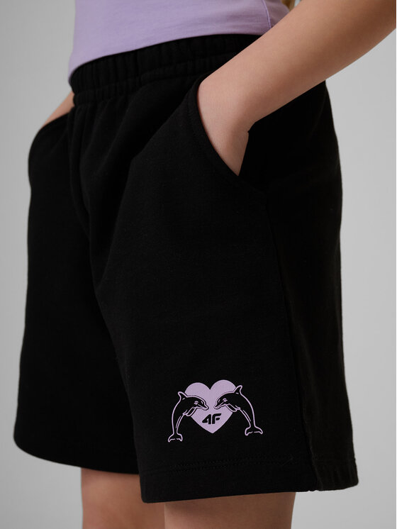 4F 4F Szorty sportowe POOLSIDE CLUB Czarny Regular Fit