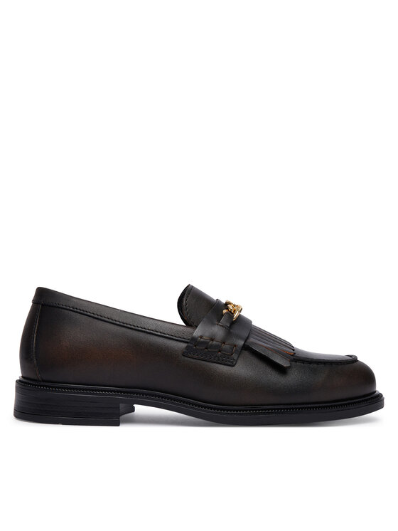 Tommy Hilfiger Tommy Hilfiger лоуфъри с дебела подметка Th Chain Fringe Leather Loafer FW0FW09668 Тъмнокафяв