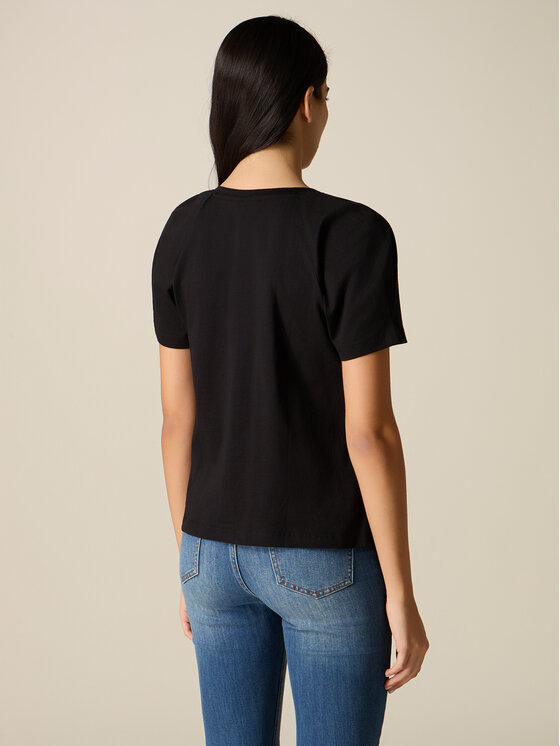 Oltre Oltre T-Shirt G095J004332N033 Czarny Regular Fit