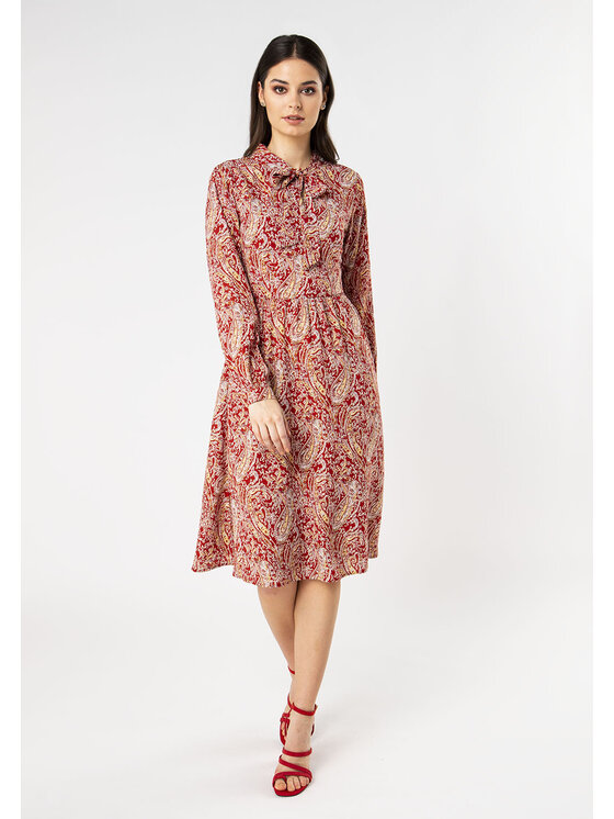 QUIOSQUE QUIOSQUE Každodenné šaty PALERMO DRESS Červená Regular Fit