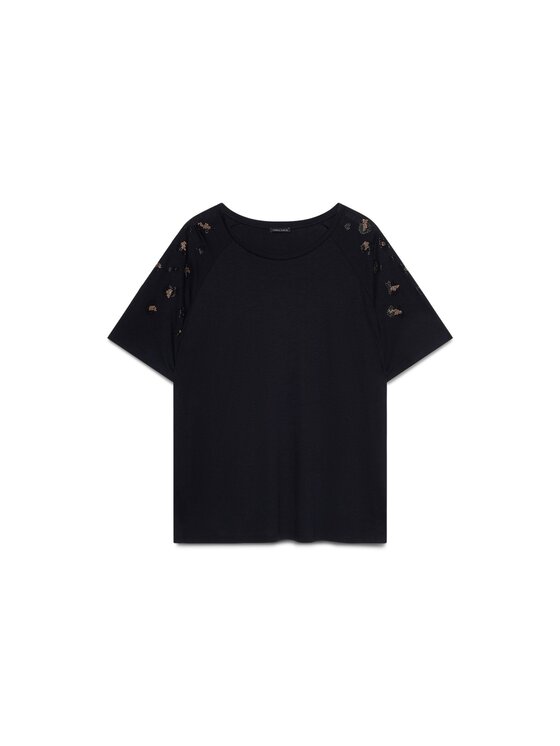 Fiorella Rubino Fiorella Rubino T-Shirt G00KL009617N033 Czarny Regular Fit