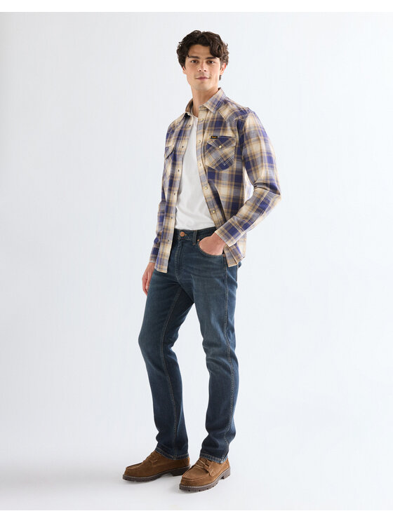 Wrangler Wrangler Koszula WESTERN INDIGO SHIRT Kolorowy Regular Fit
