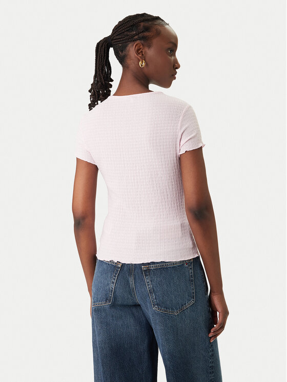 Tommy Jeans Tommy Jeans Tričko Smock Seersucker DW0DW22219 Ružová Slim Fit