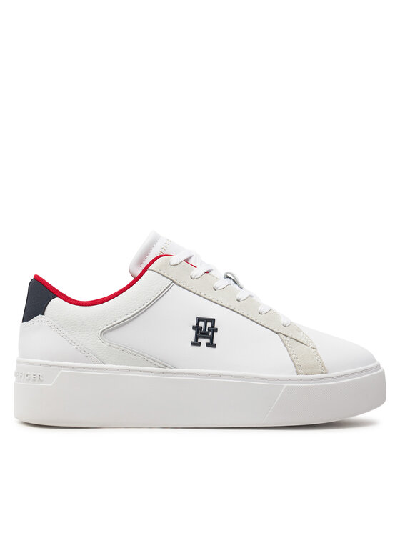 Tommy Hilfiger Snīkeri Th Platform Court Sneaker Nbk FW0FW08210 Balts