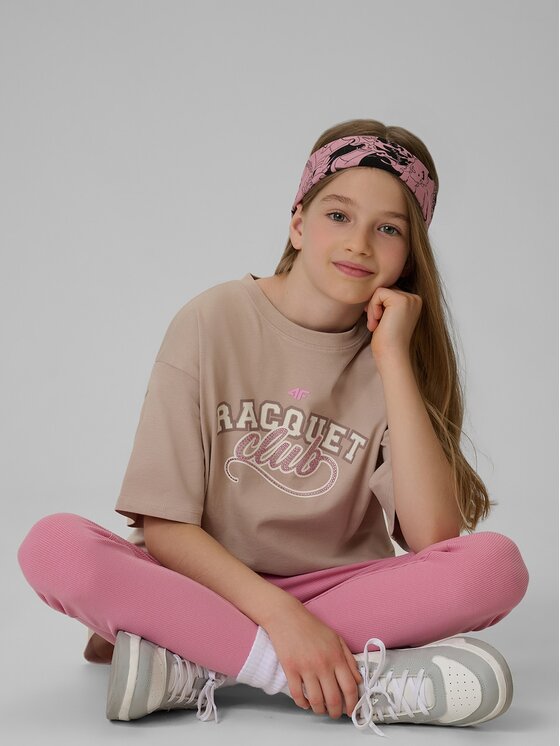 4F 4F T-Shirt 4FJRAW26TTSHF4242-83S Καφέ Oversize