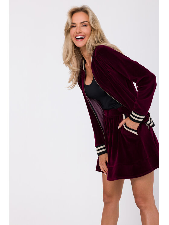 Made of Emotion Made of Emotion Bluza M766 Bordowy Modern Fit