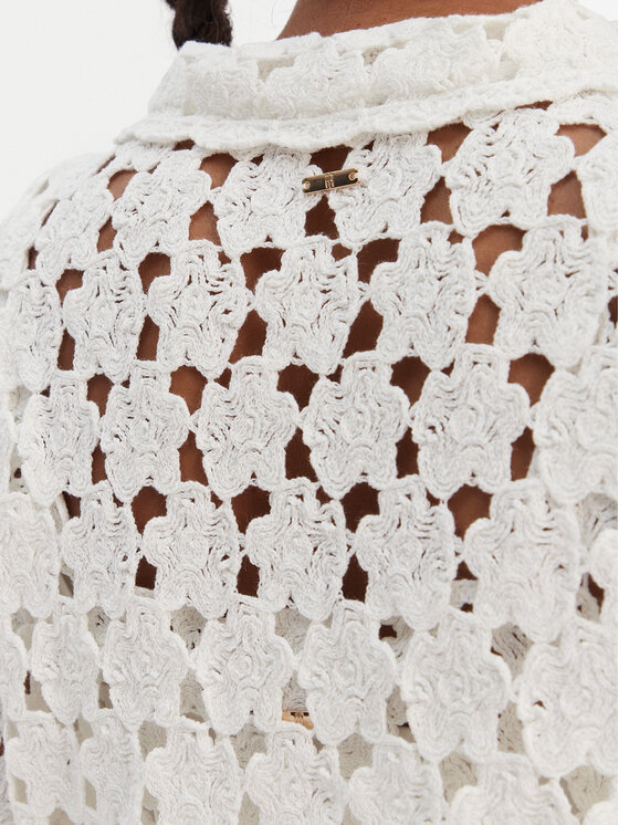 Fracomina Fracomina Strickjacke FR26ST8018K488R6 Écru Regular Fit