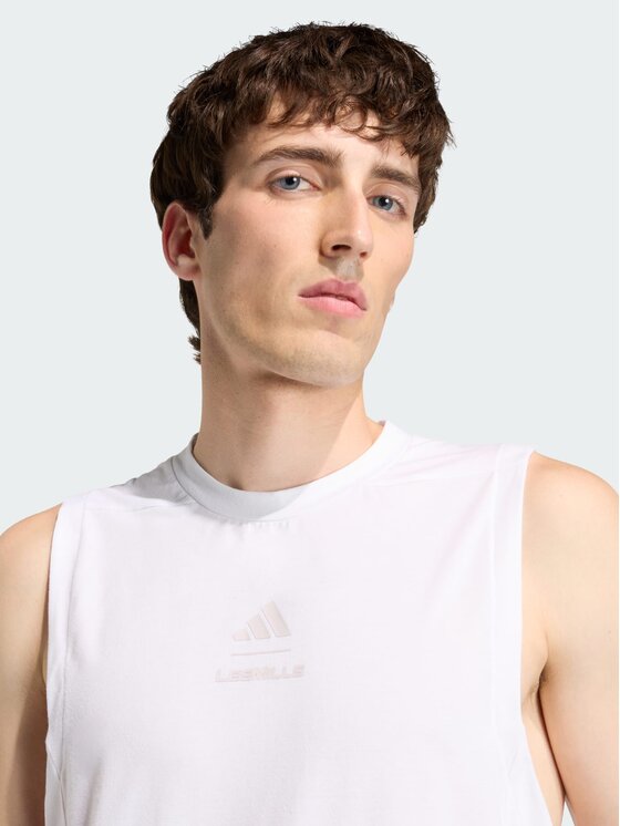 adidas adidas Koszulka techniczna Les Mills Graphic Biały Slim Fit