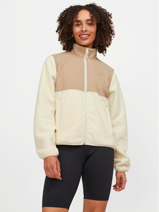 JJXX Fleecová mikina Avery 12248651 Écru Regular Fit