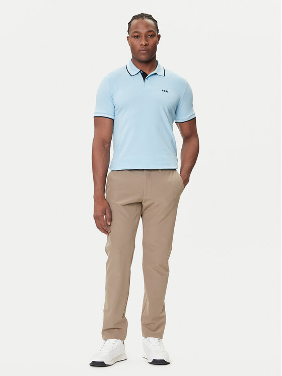 BOSS BOSS Polo majica Paul 50506193 Svetlo modra Slim Fit