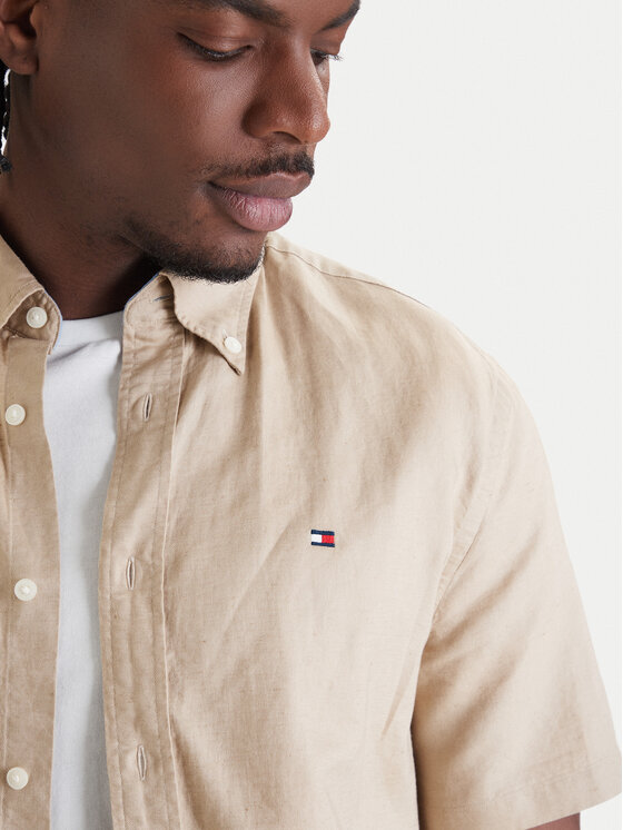 Tommy Hilfiger Tommy Hilfiger Риза MW0MW42450 Бежов Regular Fit