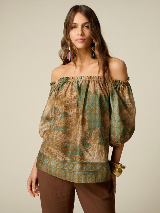 Oltre Oltre Blusa 2139J000933N0S5 Verde Over Fit