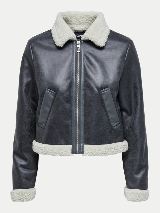 ONLY ONLY Jacke aus Kunstleder Betty 15322046 Grau Regular Fit