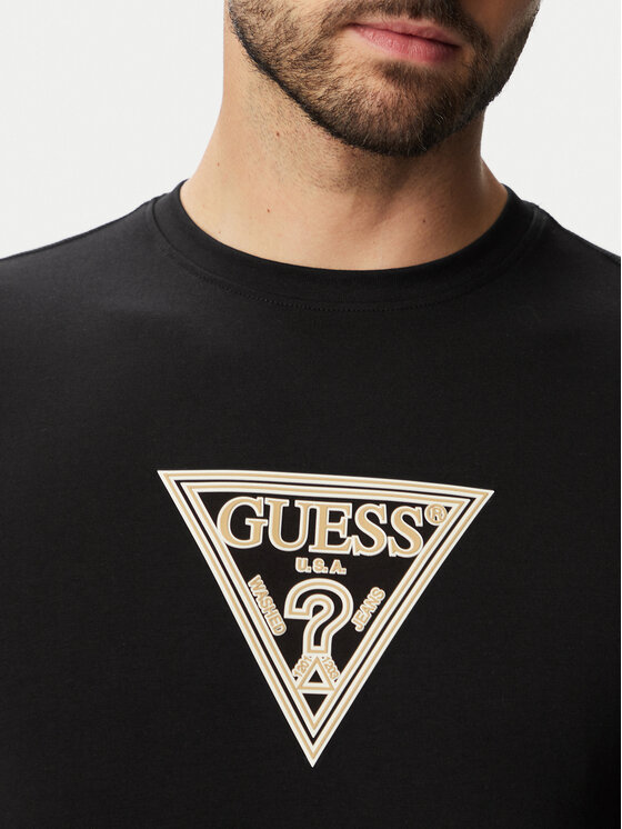 Guess Guess Majica M6YI40 K4226 Črna Slim Fit