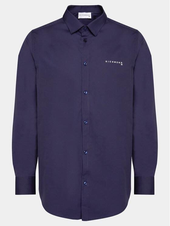 Richmond X Richmond X Košulja Liddo UMP24230CA Tamnoplava Slim Fit